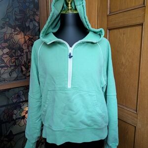 Aerie Light Green Half-Zip Hoodie